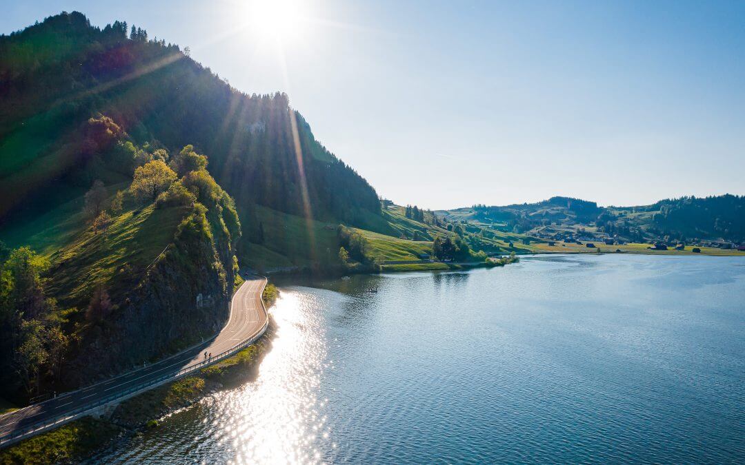 Road bike tour from Lake Zurich via Sattelegg to Einsiedeln